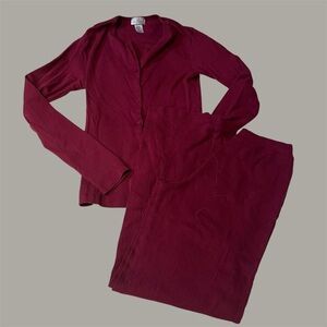 La Senza Burgundy Pointelle Pyjama Set